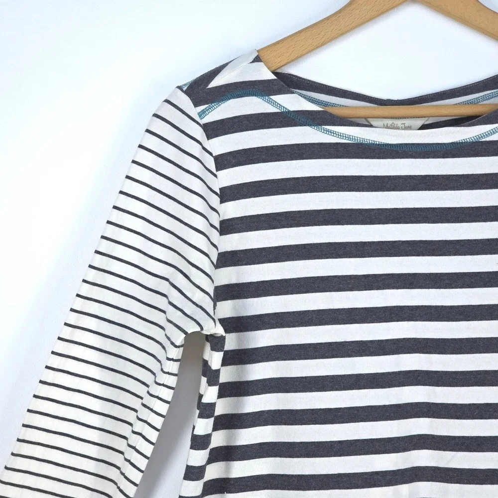 Matilda Jane Just Imagine Marcelle Boat Neck Womens Medium Striped Nautical Cozy